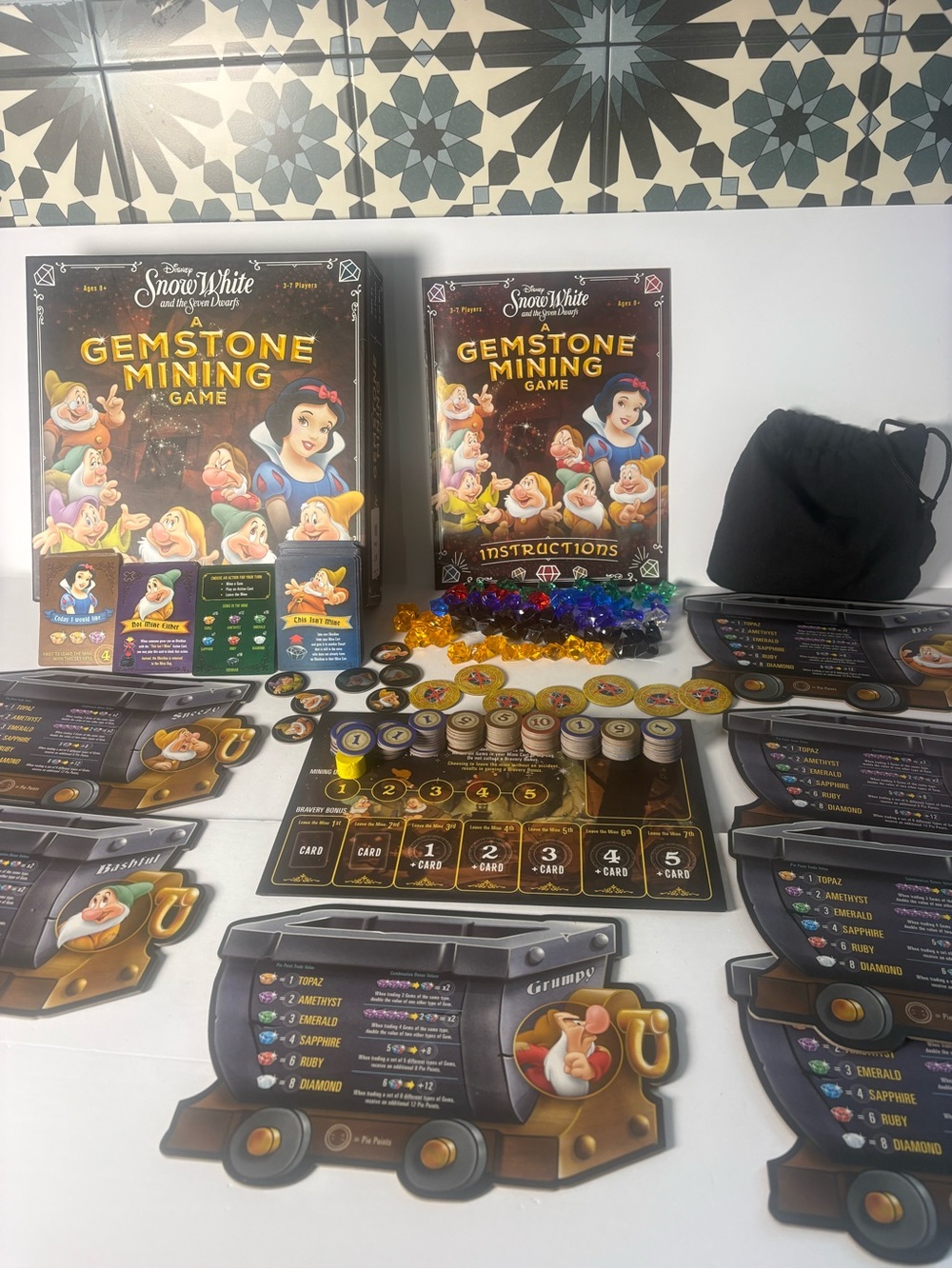 Disney Gemstone Mining Game with Multicolored Gem Tokens - complete - Picture 2 of 16